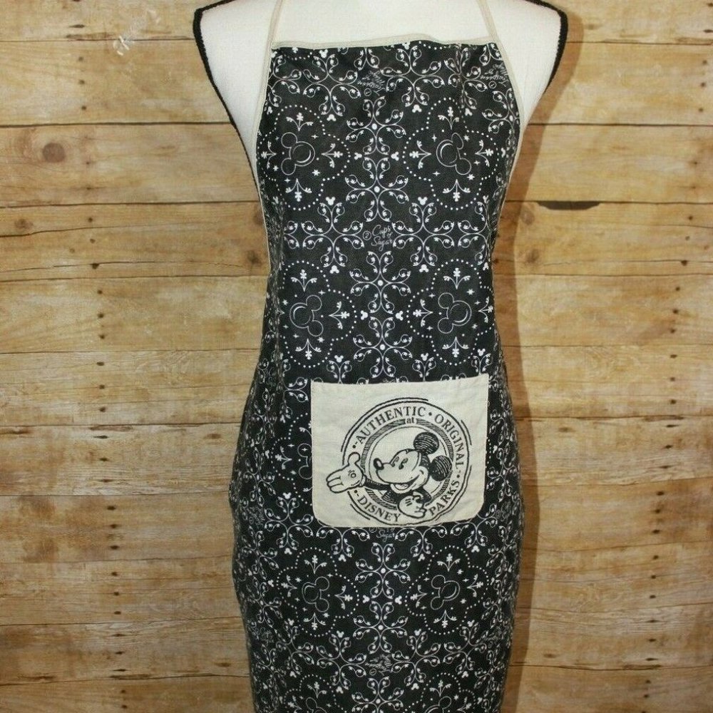 Black and white Disney Parks Mickey apron - adult